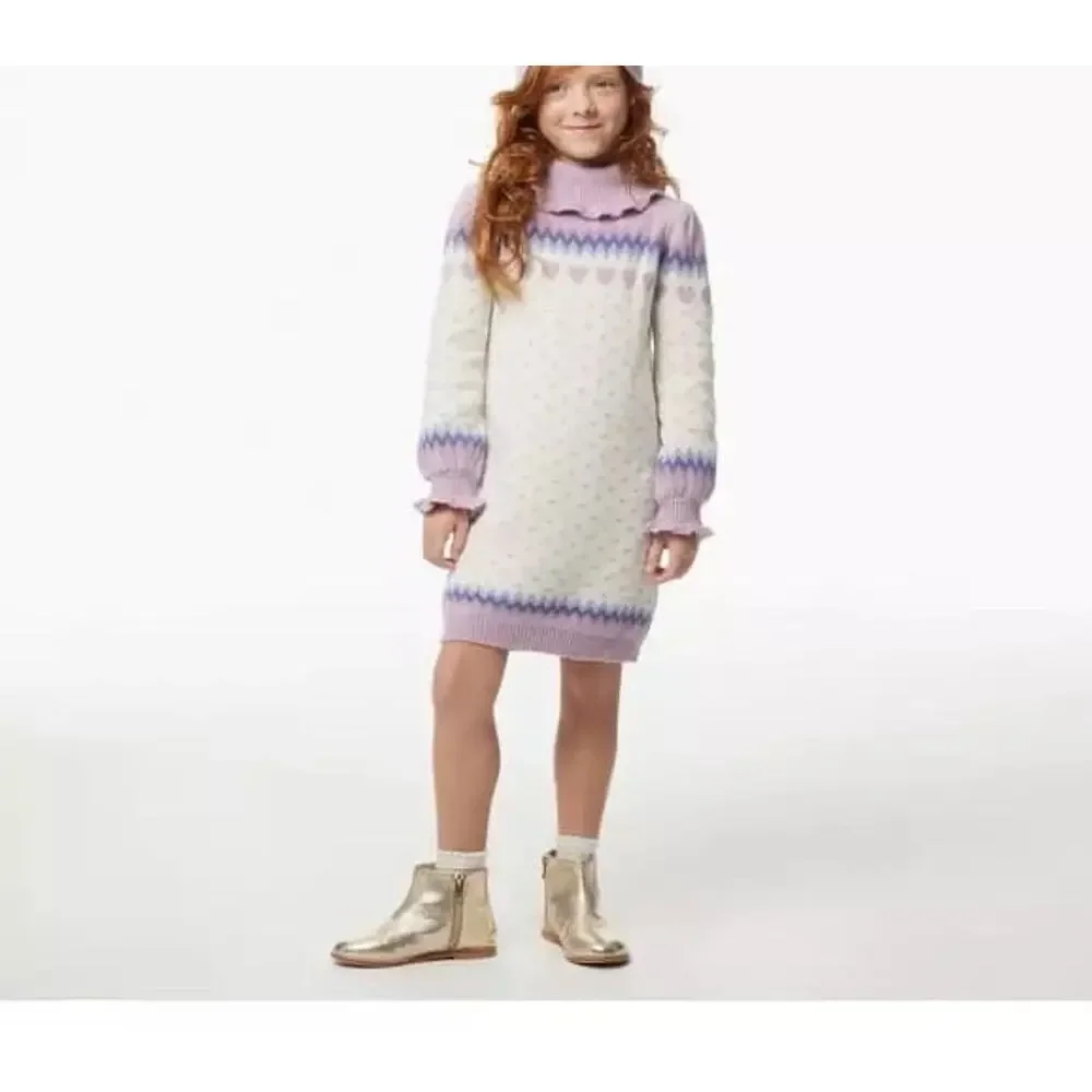 NWT❤️Janie and Jack Fair Isle Heart Sweater Dress sz10